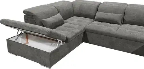 Sofá en U moderno (2 chaiselongs) con cama y arcón – ANDY