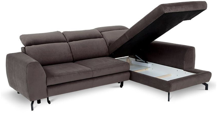 Sofá chaise longue con cama, arcón y cabezales reclinables ‒ Tybet
